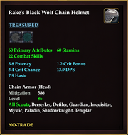 Rake's Black Wolf Chain Helmet