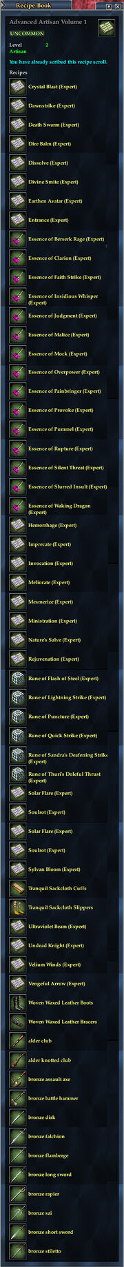 Advanced Artisan Volume 1