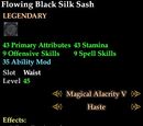 Flowing Black Silk Sash
