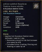 Yellow-saddled Rujarkian Destrier horse whistle