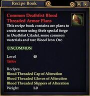 Common Deathfist Blood Threaded Armor Plans