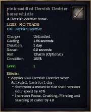 Pink-saddled Dervish Destrier horse whistle