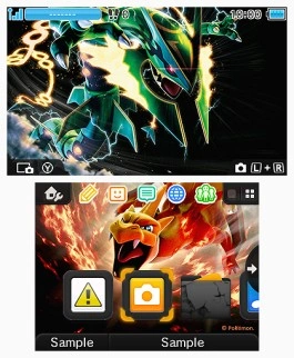 Tema 3DS Pokémon Mega-Charizard Y - Mega Rayquaza