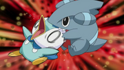 EP625 Gible mordiendo a Piplup