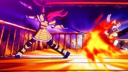 Erza a punto tirar lanza a la luna