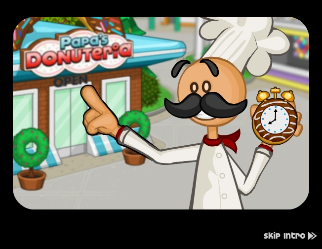 Image Papa's Donuteria Intro Papa Louie says to get to work.png