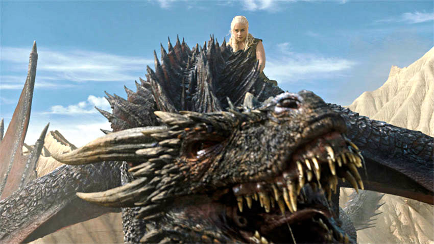 Daenerys And Jorah With Dragons In Game Of Thrones Film