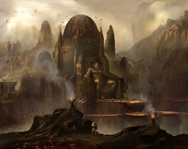 Concepto de arte del Inframundo en God of War lll.jpg