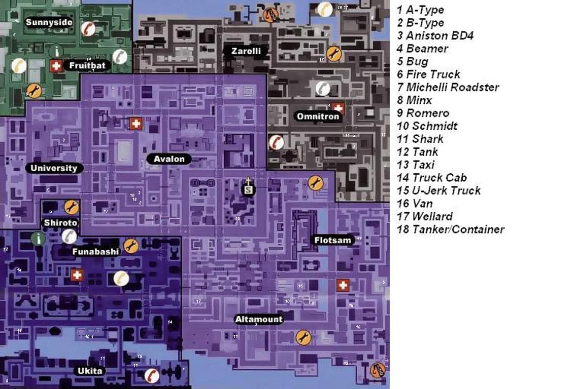 Image - Gta2 Vehicle Locations Map Downtown.JPG | GTA Wiki | Fandom ...