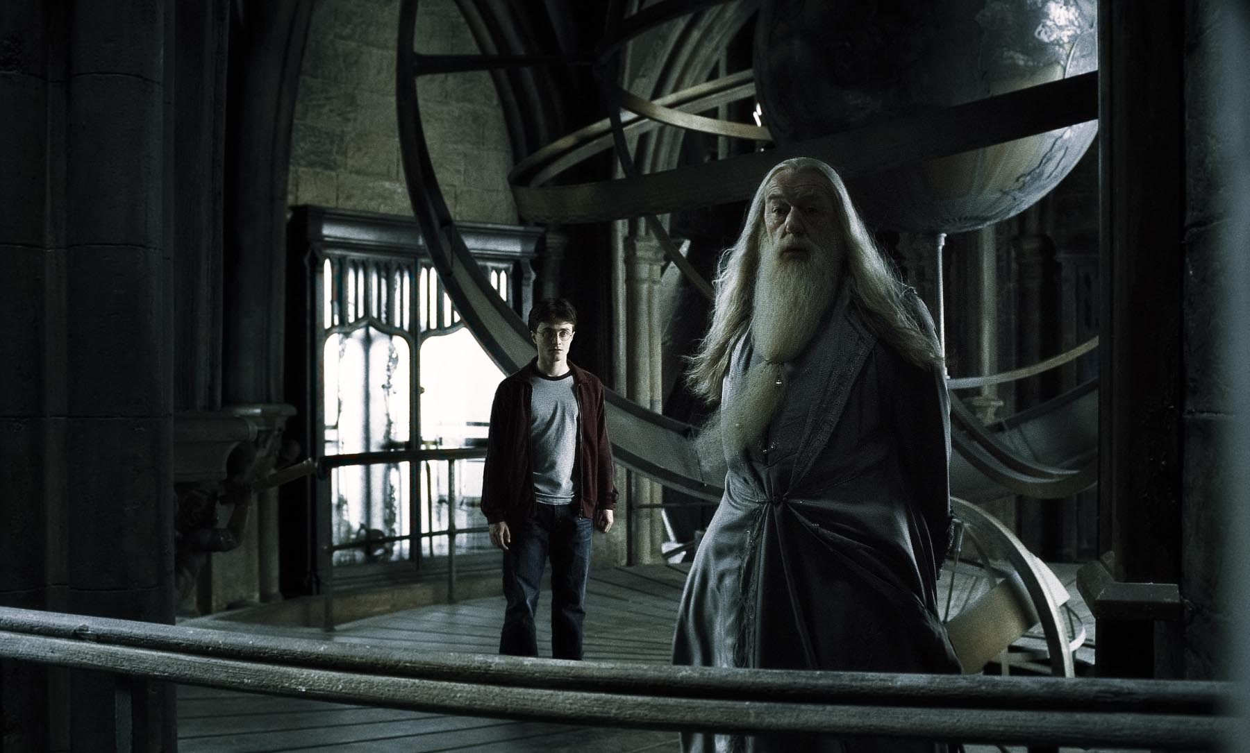 Image Harry and Dumbledore at the Astronomy Tower HBP jpg Harry