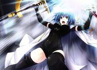 Xenovia dual wielding the Durandal and Ascalon