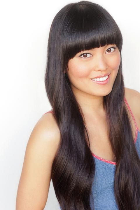 Hana Mae Lee  - 2024 Dark brown hair & chic hair style.
