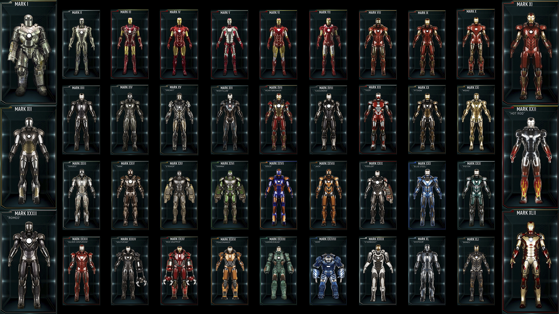 all iron legion suits
