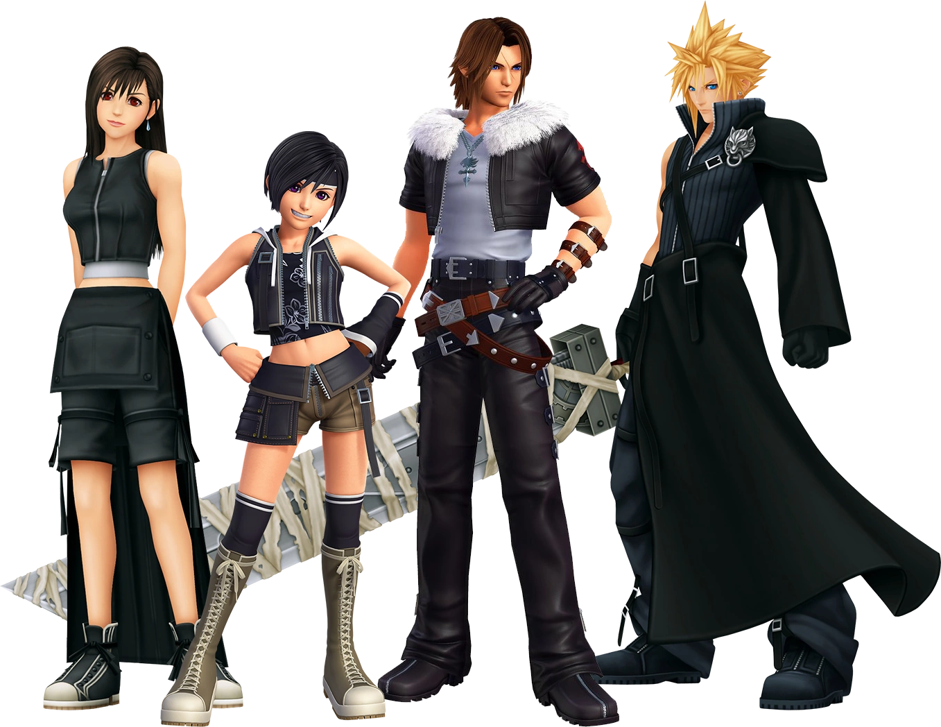 Immagine LEON YUFFIE CLOUD TIFA.png Kingdom Hearts, l'enciclopedia