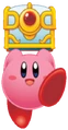 Kirby Holding a Large Treasure Chest