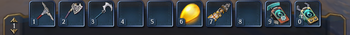 Landmark hotbar with gathering tools