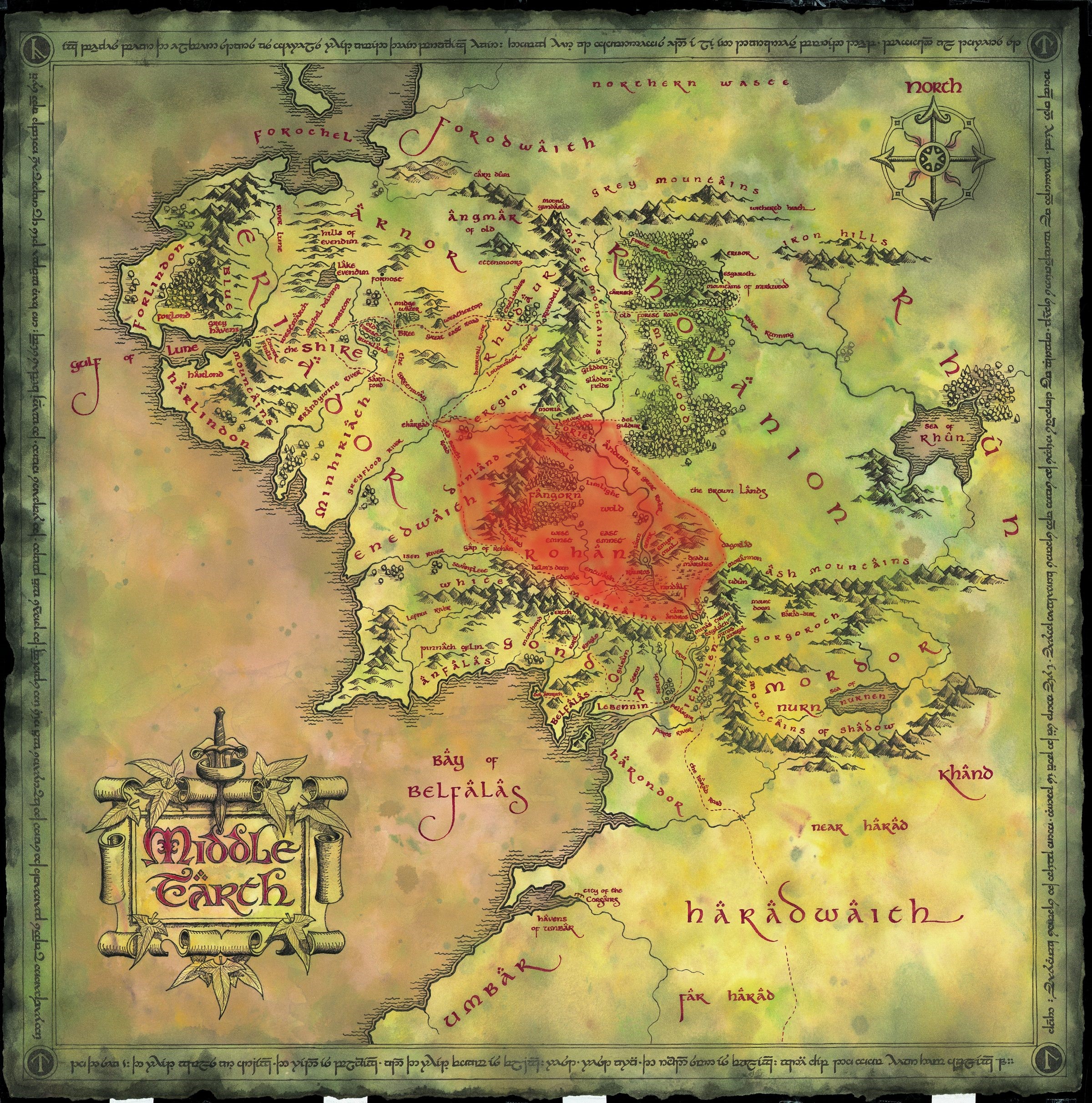 MAP OF MIDDLE EARTH
