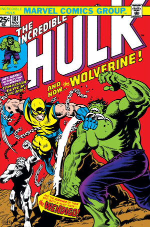 Cover of Hulk #181 (Nov 1974) from the Marvel wiki