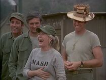 margaret houlihan run end mash lips hot tv wikia sweatshirt episode shirt series frank hawkeye wearing she basketball
