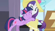 Rarity & Twilight hugging S2E9
