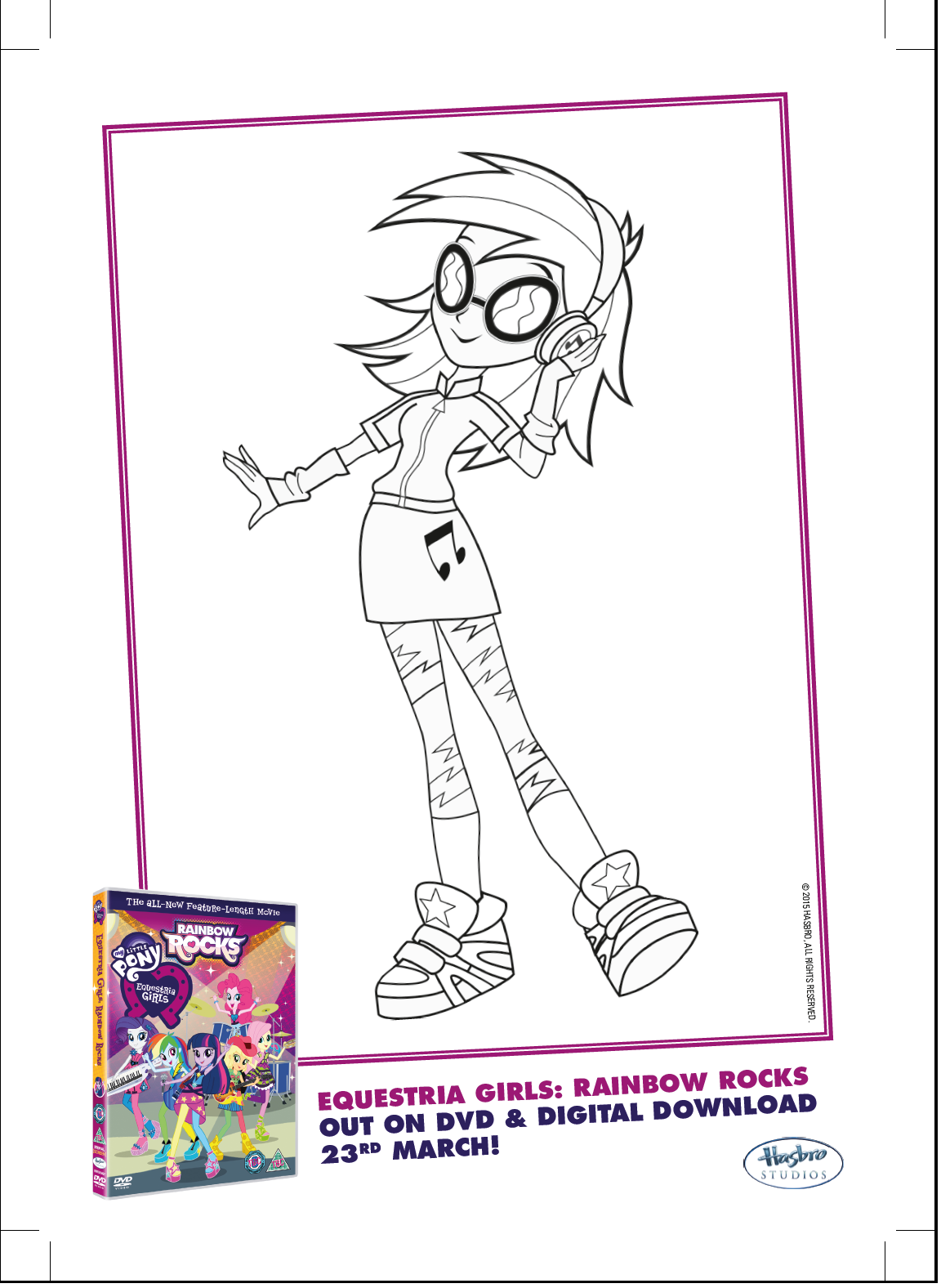 Image - DJ Pon-3 Rainbow Rocks coloring page.png | My Little Pony ... Image - DJ Pon-3 Rainbow Rocks coloring page.png | My Little Pony ...