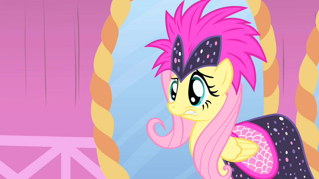 File:Fluttershy wincing during first photo shoot S1E20.png