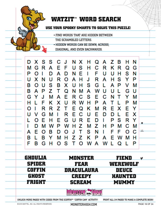 Printables Monster High Worksheets make a monster high album activity book wiki 19