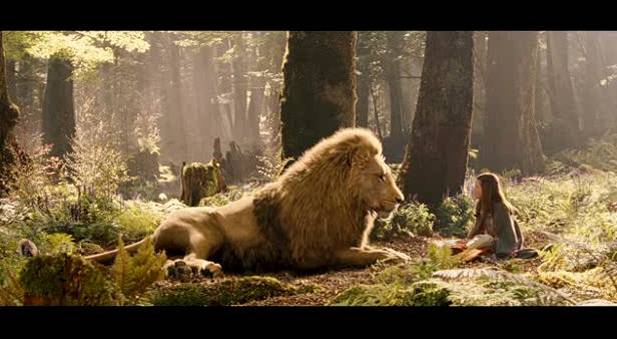 The lion Aslan, from The chronicles of narnia, in the nature