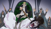 Sanji Holds Caesar Hostage