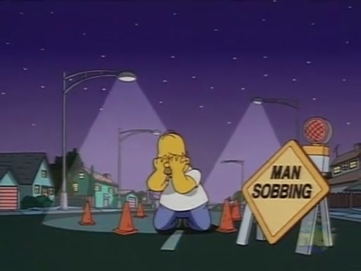 Image - Homer Simpson crying after seeing Bart moving away ...