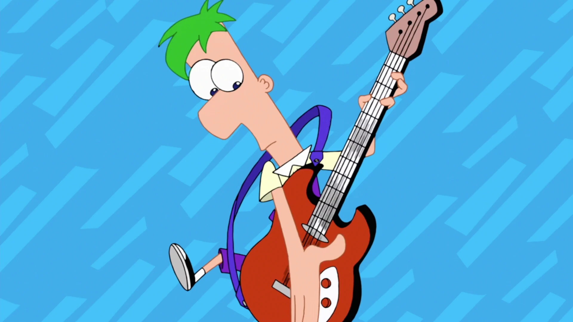 Image Ferb Wailing Away on Guitar.jpg Phineas and Ferb Wiki