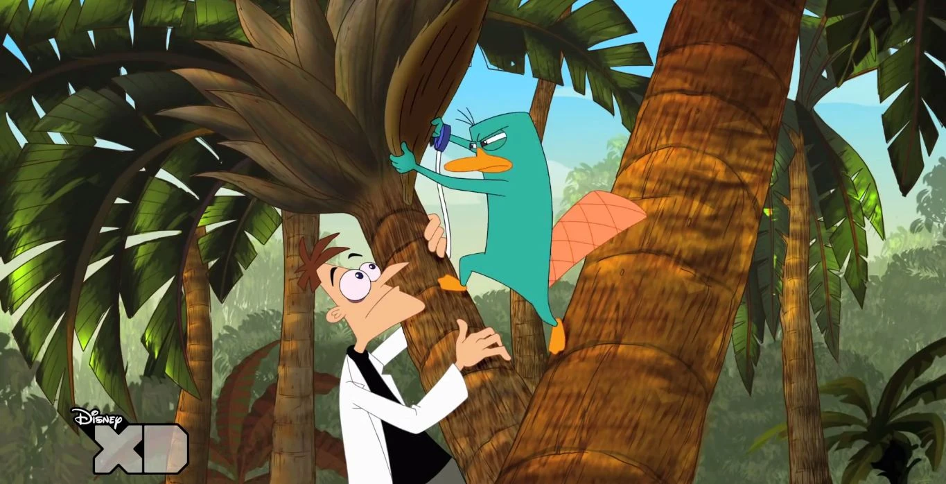 Image Perry pulling a tree's bark down.JPG Phineas and Ferb Wiki