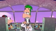 Ferb cantando no avião