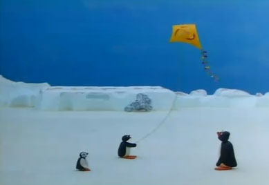 pingu's new kite