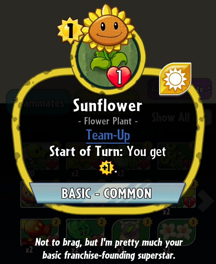 Sunflower (Plants vs. Zombies Heroes) Plants vs. Zombies Wiki