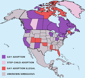 Gay Adoption Map North America