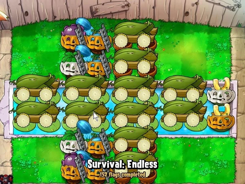 Survival Endless Basic 12 Cob Cannon Strategy Plants vs. Zombies