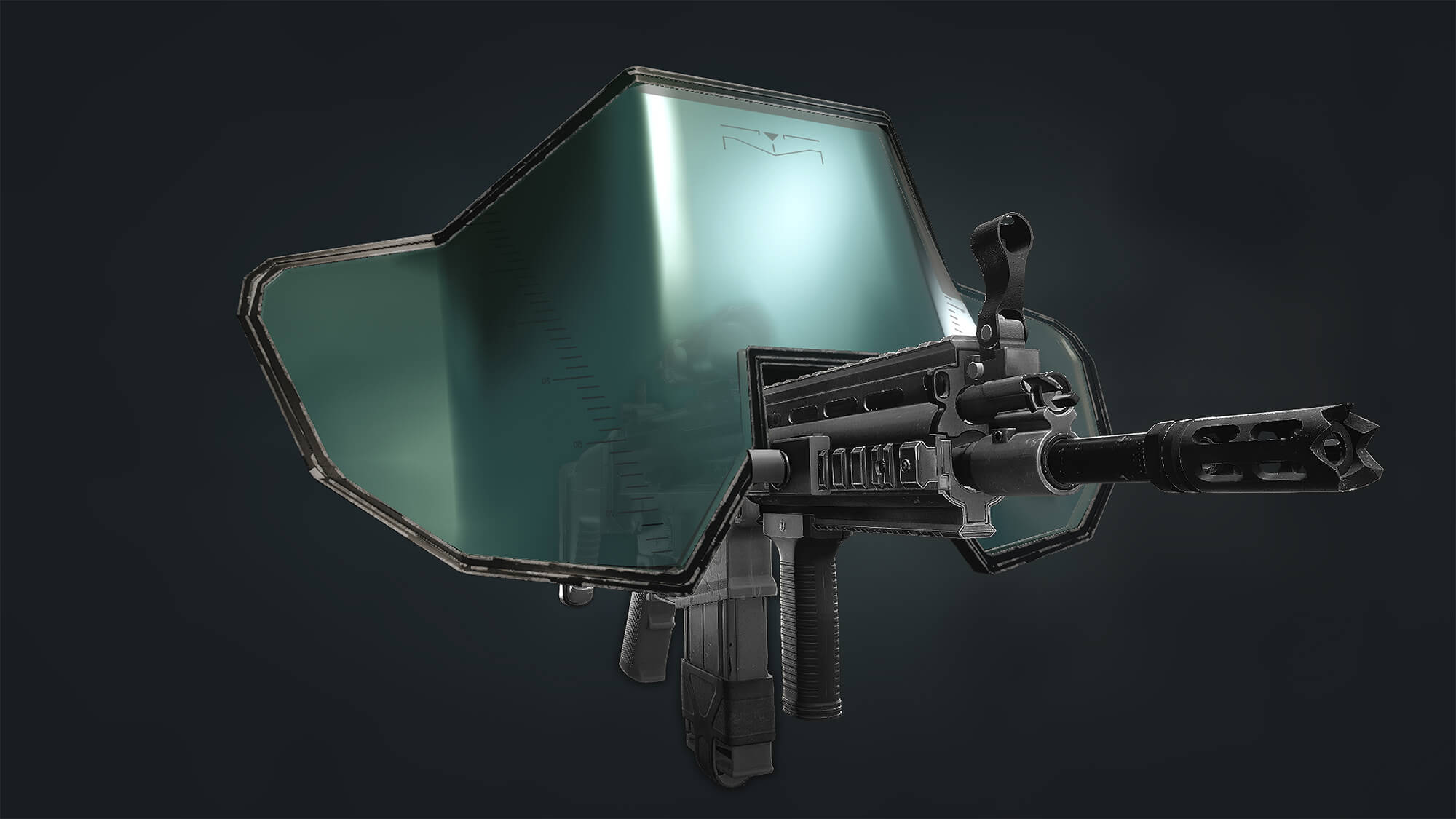 gun-shield -modern -rainbow -assault -pistol -tank -future -scifi