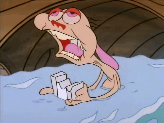 Image result for stimpy stupid gif