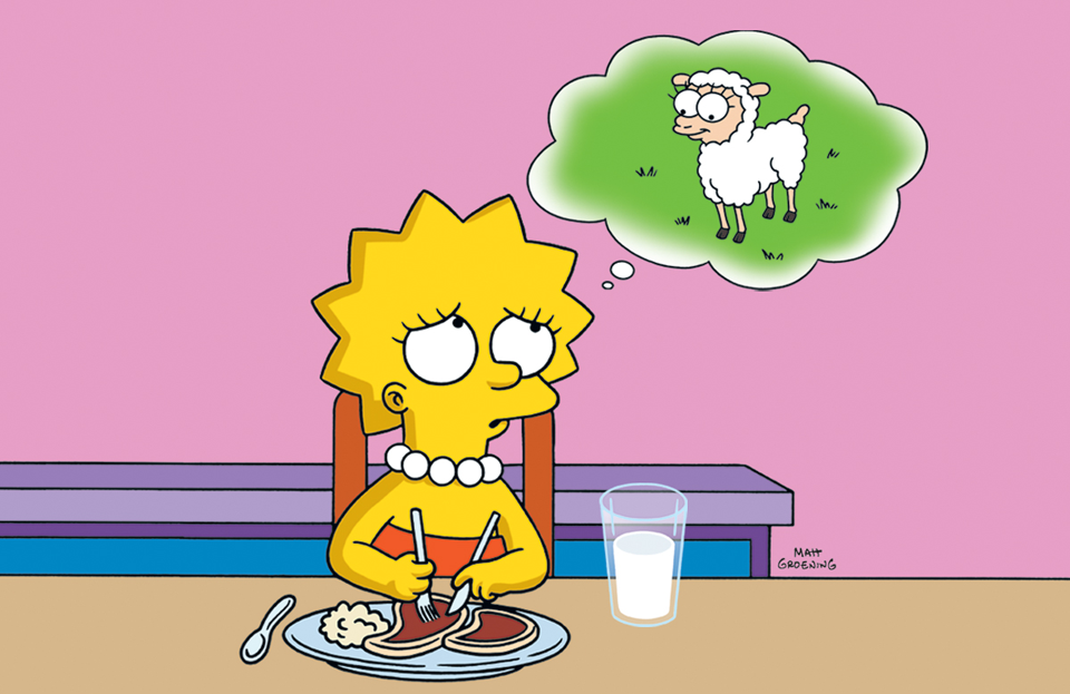 Resultado de imagem para Lisa Simpson vegetariana