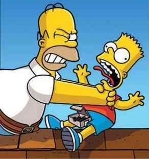 Homer choking bart Homer choking bart
