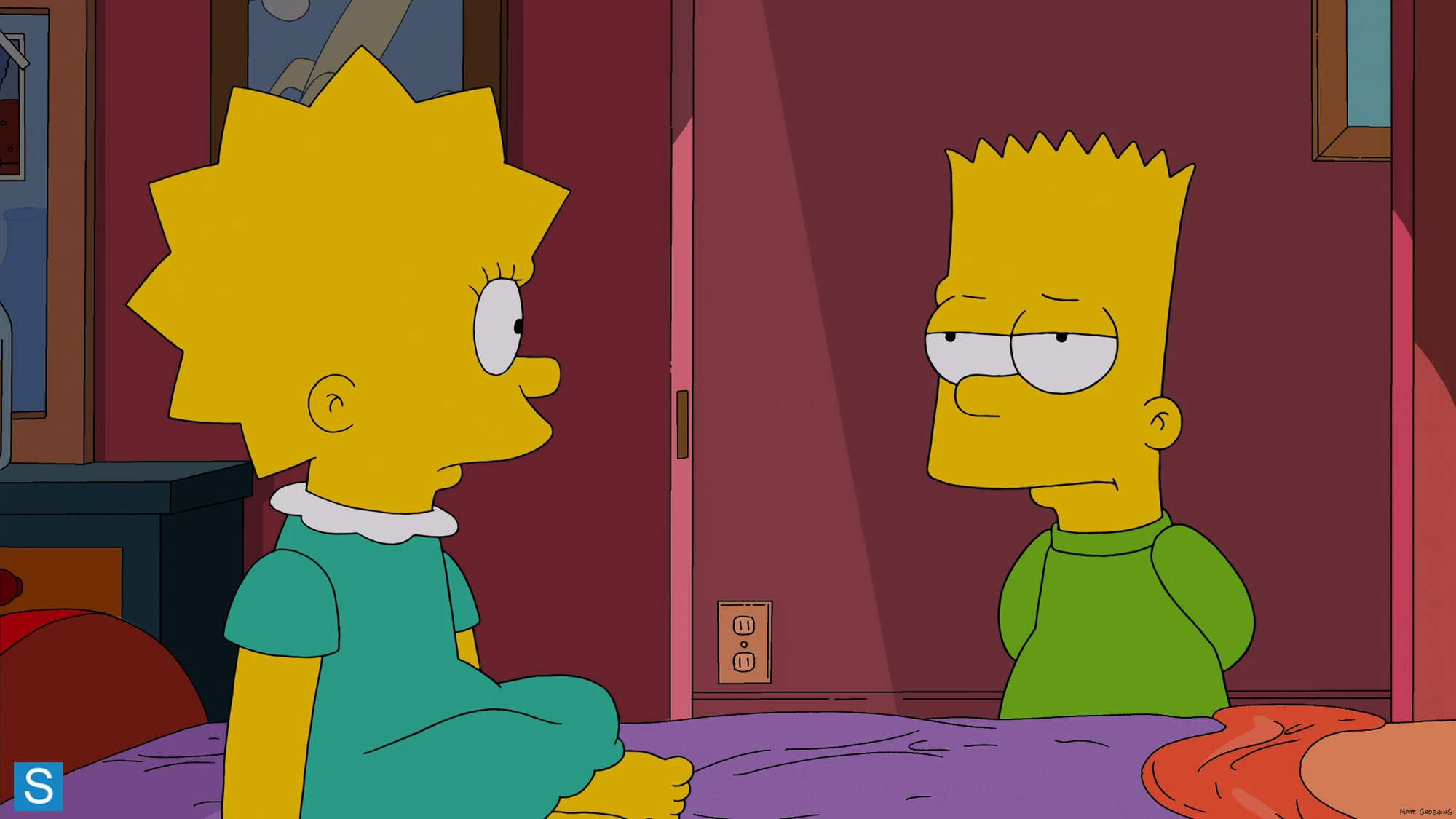 Image Lisa looking at bart 01135118