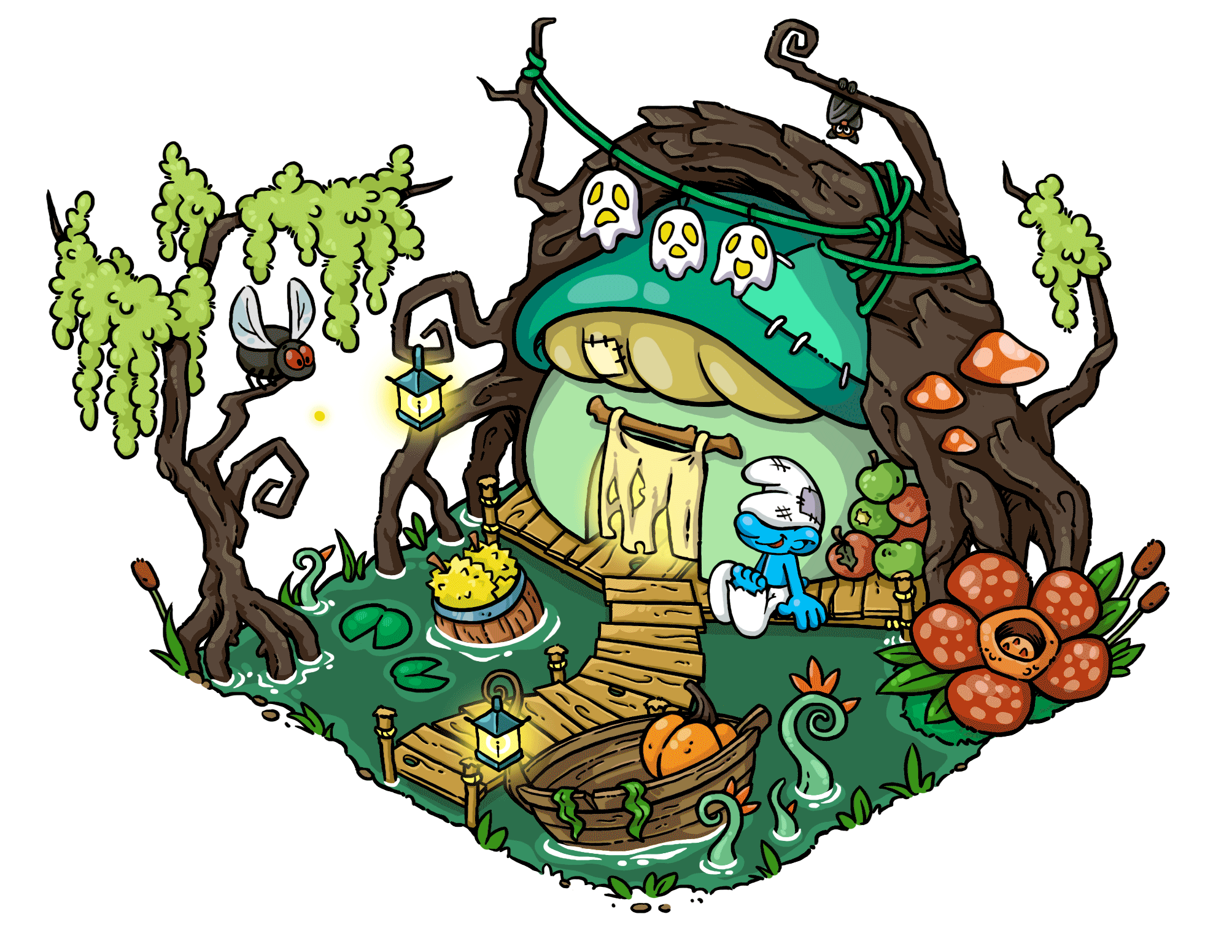 smurfs village video hut smurfs village video hut