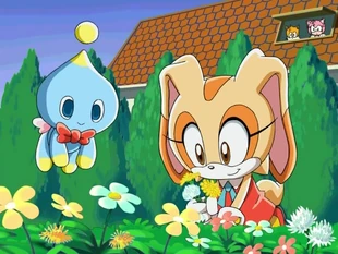 Cream picking flowers