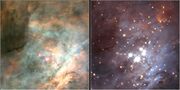 Trapezium cluster optical and infrared comparison