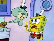 Squidward's eyes and eyebrows overlap error
