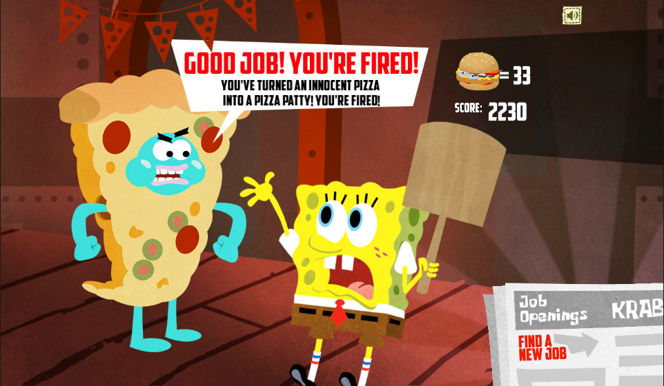 Image SpongeBob, You're Fired! game) Good job! You're fired