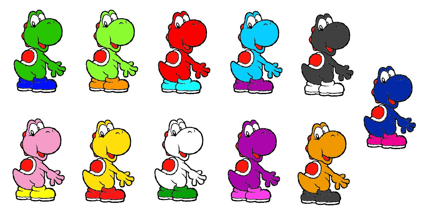 Image Yoshi alternate colors.png Super Smash Bros. Fanon Fandom