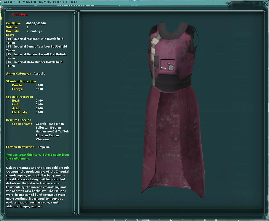 Galactic Marine Armor Chest Plate SWG Wiki Fandom powered by Wikia