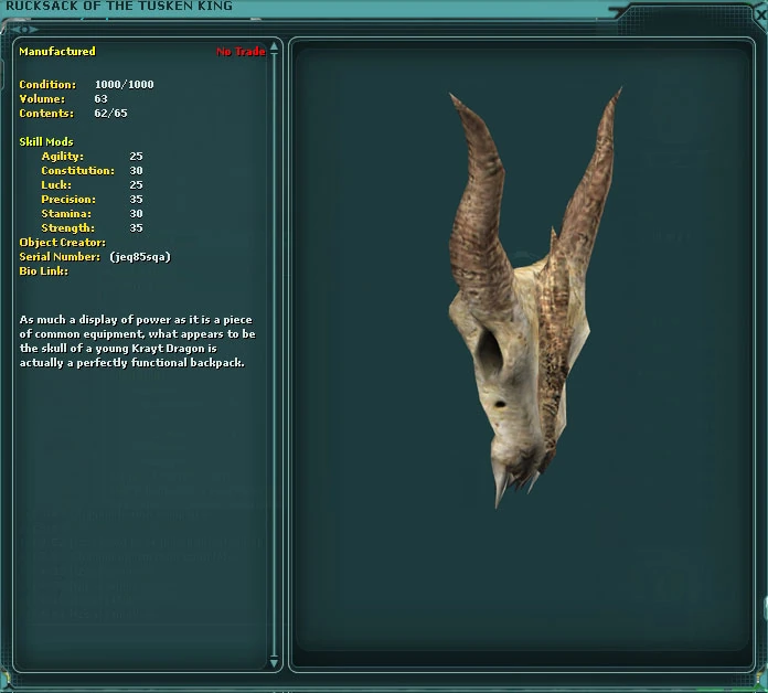 Rucksack of the Tusken King SWG Wiki Fandom powered by Wikia